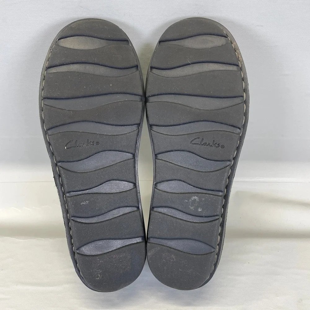 Clarks Janice Barrie Loafers Womens Size 7.5 M Black Leather Slip On Shoes